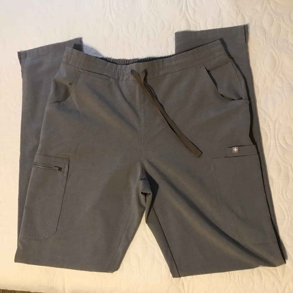 Figs dark space grey pants